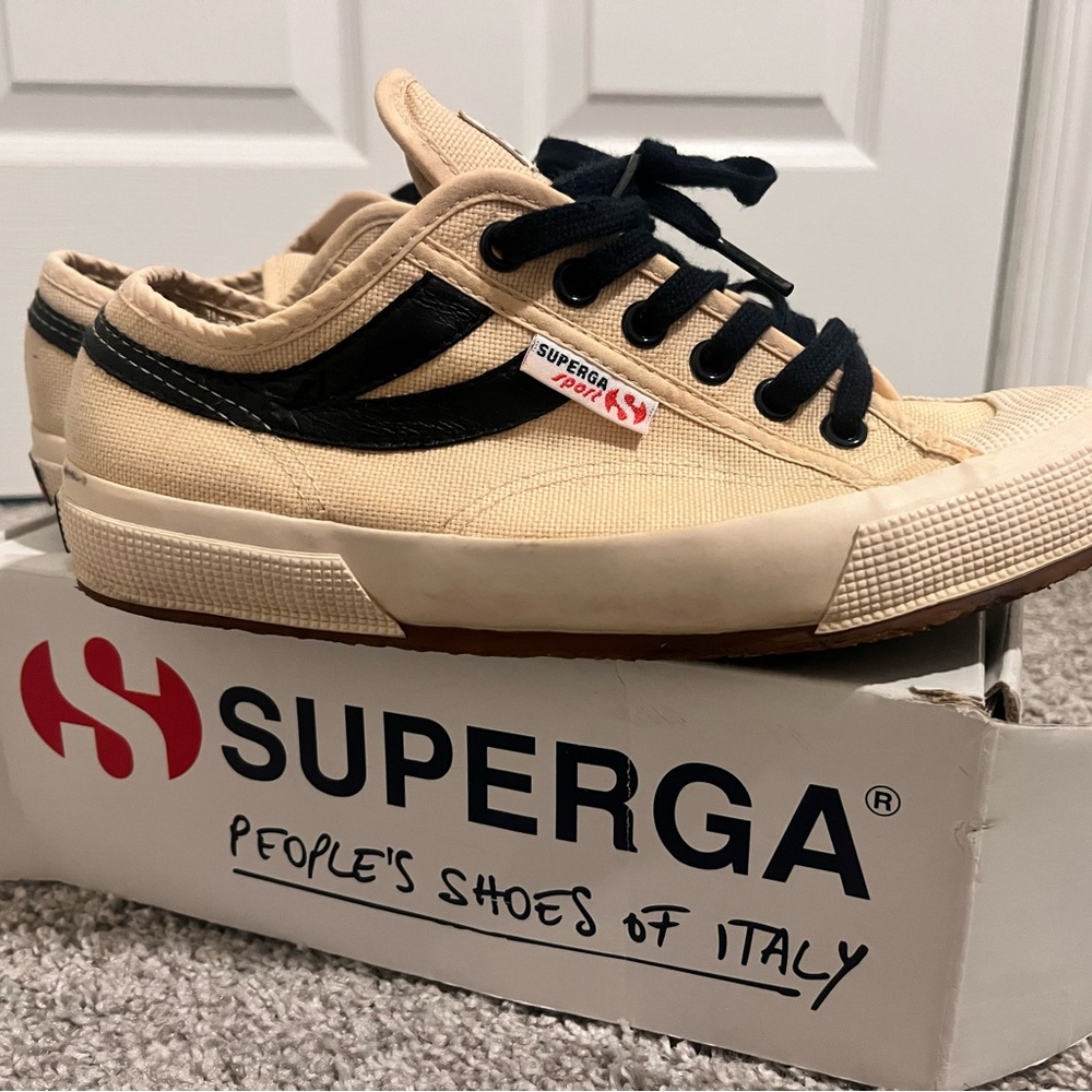 Superga Sport Beige and Black Sneakers